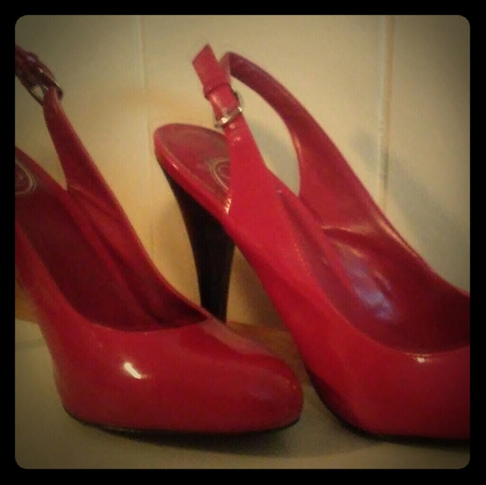 Scarlet red high heels